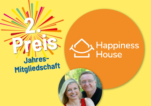 Grafik mit 2. Preis Jahresmitgliedschaft Happiness House